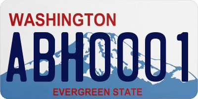WA license plate ABH0001