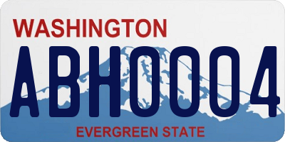 WA license plate ABH0004