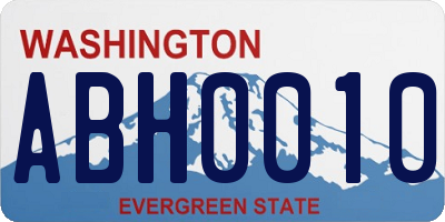 WA license plate ABH0010