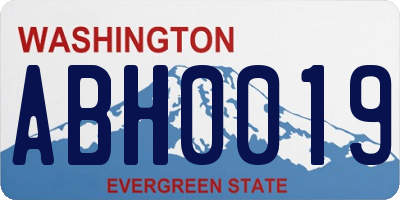 WA license plate ABH0019