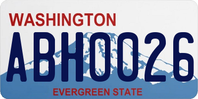 WA license plate ABH0026
