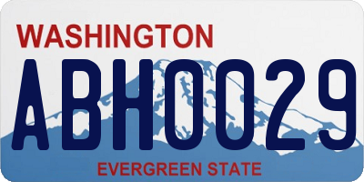 WA license plate ABH0029
