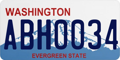 WA license plate ABH0034