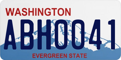 WA license plate ABH0041