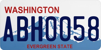 WA license plate ABH0058