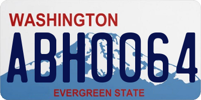 WA license plate ABH0064