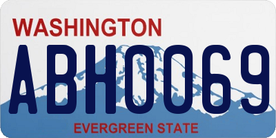 WA license plate ABH0069