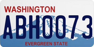 WA license plate ABH0073