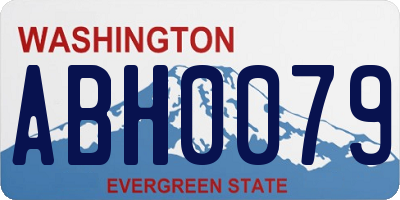 WA license plate ABH0079