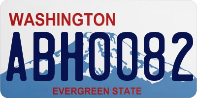 WA license plate ABH0082