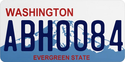 WA license plate ABH0084