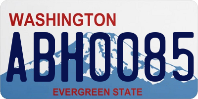 WA license plate ABH0085