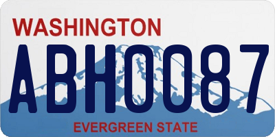 WA license plate ABH0087