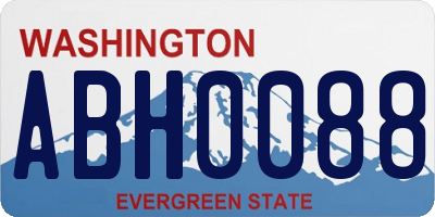 WA license plate ABH0088
