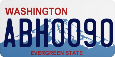 WA license plate ABH0090