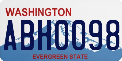 WA license plate ABH0098