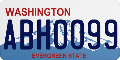 WA license plate ABH0099