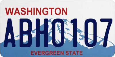 WA license plate ABH0107