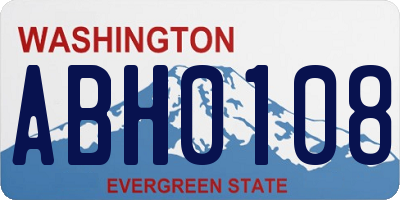 WA license plate ABH0108