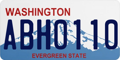 WA license plate ABH0110
