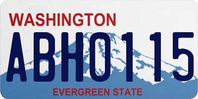 WA license plate ABH0115