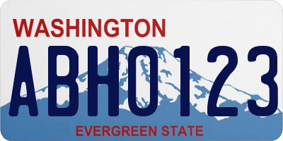 WA license plate ABH0123