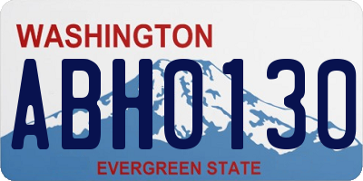 WA license plate ABH0130