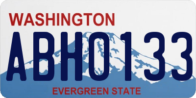 WA license plate ABH0133