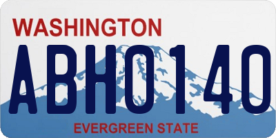 WA license plate ABH0140