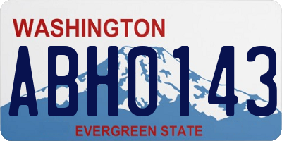 WA license plate ABH0143