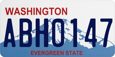 WA license plate ABH0147