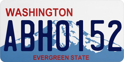 WA license plate ABH0152
