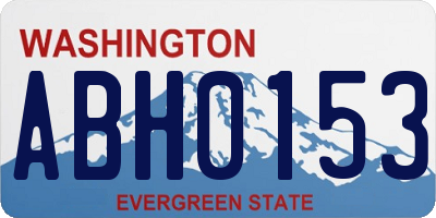 WA license plate ABH0153