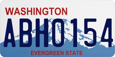 WA license plate ABH0154