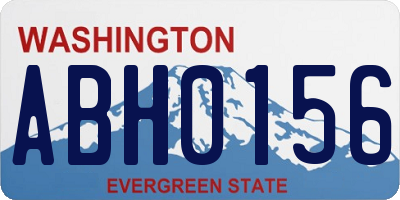 WA license plate ABH0156