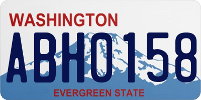 WA license plate ABH0158
