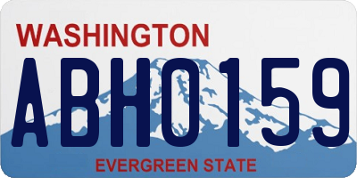 WA license plate ABH0159