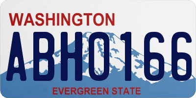 WA license plate ABH0166