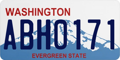 WA license plate ABH0171