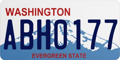 WA license plate ABH0177
