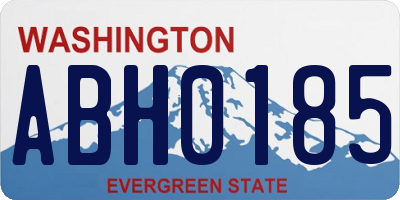 WA license plate ABH0185