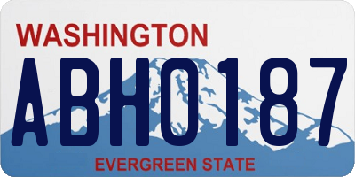 WA license plate ABH0187