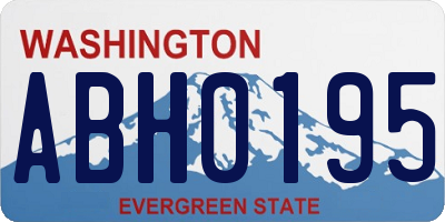 WA license plate ABH0195