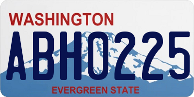 WA license plate ABH0225
