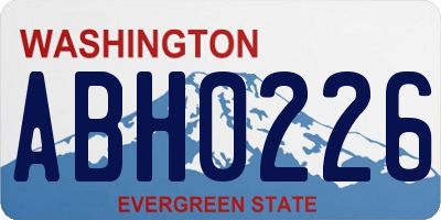 WA license plate ABH0226