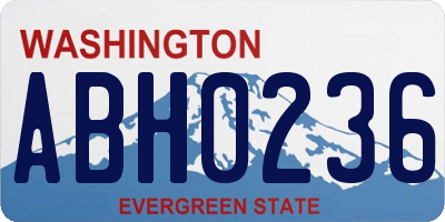 WA license plate ABH0236