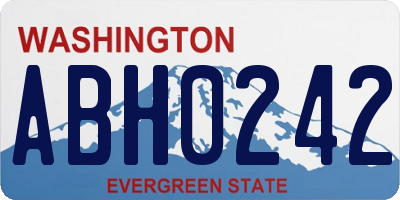 WA license plate ABH0242