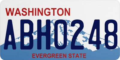 WA license plate ABH0248