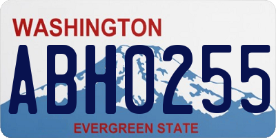 WA license plate ABH0255