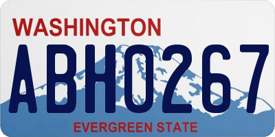 WA license plate ABH0267